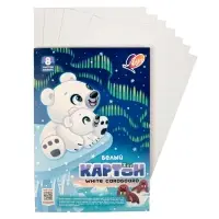 Картон белый А4  8л немел одност 220г/м&sup2; Луч. Zoo (Белый медведь)