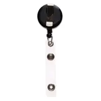 Держатель - рулетка для бейджей, 75 см, петелька, клип, чёрный