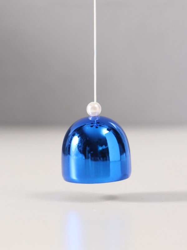 Музыка ветра металл от сглаза "Мишка с 6 колокольчиками" синий h=53см