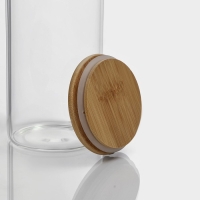 Банка стеклянная для сыпучих продуктов с бамбуковой крышкой &laquo;Эко&raquo;, 1,9 л, 10&times;28,5 см