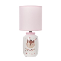 Настольная лампа с абажуром RISALUX &laquo;Киса&raquo; детская, Е14, 40 Вт, бело-розовый, 13&times;13&times;27 см