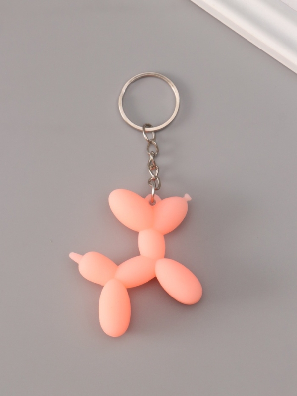 Брелок резина "Воздушный шарик - Собачка" розовый 5х5,5 см