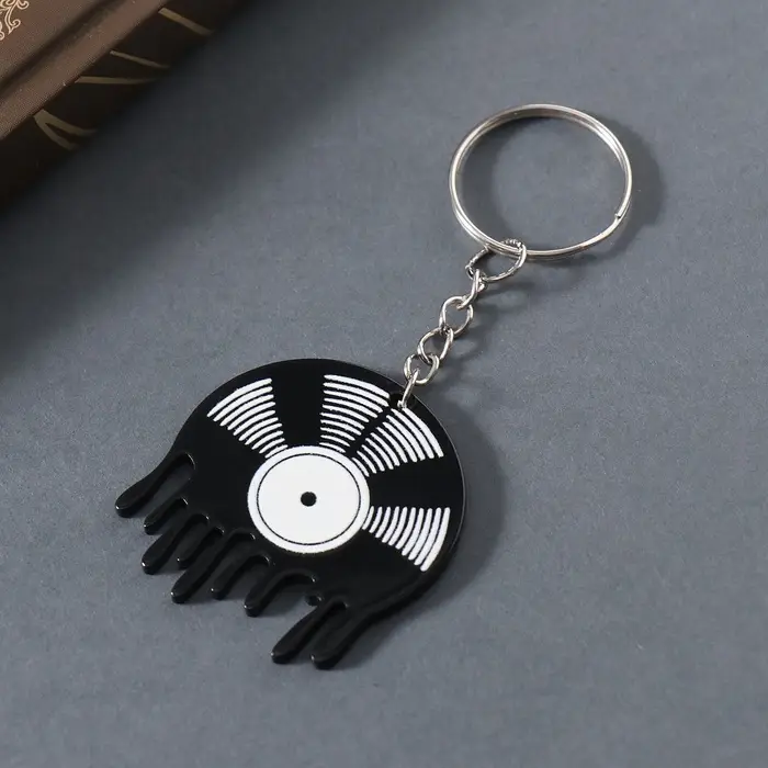 Брелок акрил "Расплавившаяся пластинка" 4,5х4х0,2 см