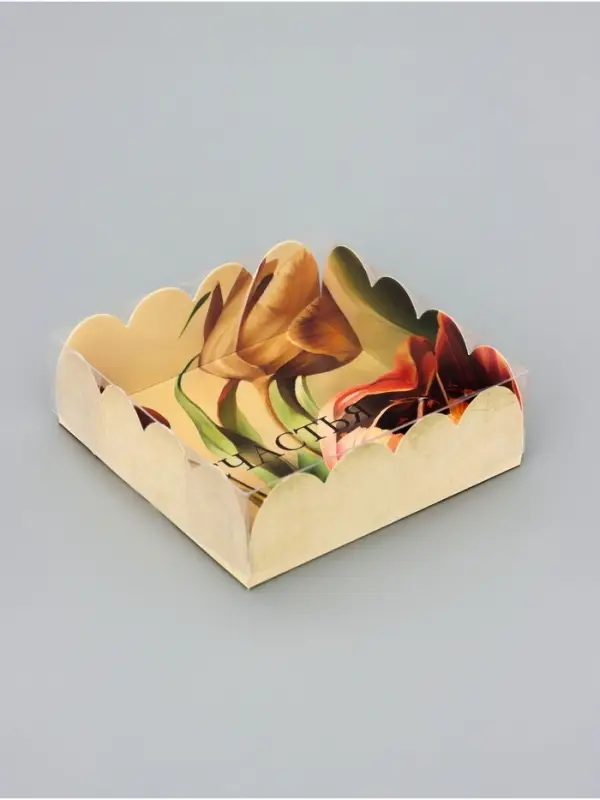 Коробка для печенья, &laquo;Тюльпаны&raquo;, 9&times;9&times;3 см