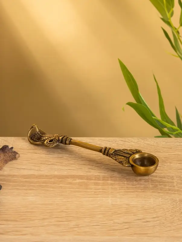 Подставка под благовония "Ложка мира" латунь 15,5 см