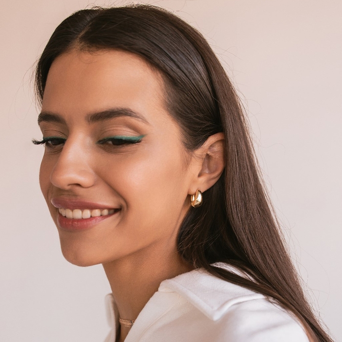 Серьги металл &laquo;Эфир&raquo; полукруг, цвет золото