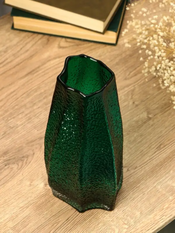 Ваза стекло настольная "Дженис" 25х12х8 см, зелёный