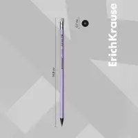 Карандаш чернографитный с ластиком ErichKrause &laquo;Pastel&raquo;, HB, грифель d=2.2 мм, пластик, круглый в тубусе, пастель МИКС