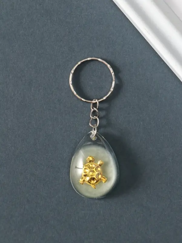 Брелок пластик "Черепашка в капле" 3,3х2,4х0,8 см