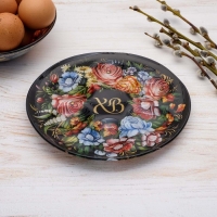 Стеклянная подставка на 6 яиц &laquo;ХВ&raquo; на пасху, 18 х 18 см.