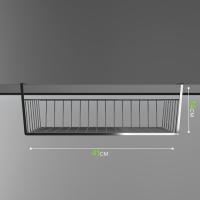 Корзина сетчатая навесная на полку Доляна, 40&times;25&times;14 см, цвет хром