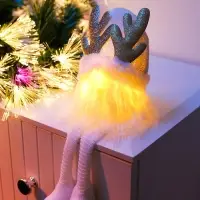 Фигура текстиль &laquo;Гном белая шапочка&raquo; 33 см, 1 LED, от батареек AG13&times;3, свечение тёплое белое