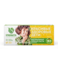 Детская зубная паста Synergetic &laquo;Клубничка и банан&raquo;, от 3 до 6 лет, жёлтая, 50 г