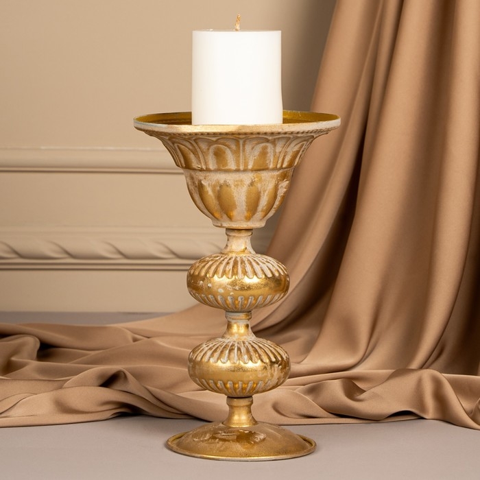 Подсвечник металл «Ярусы» для одной свечи 16 х 16 х 25 см Подсвечник металл «Ярусы» для одной свечи 16 х 16 х 25 см