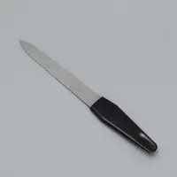 Пилка металлическая для ногтей, 12 см, чёрная, цвет серебристый