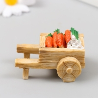 Фигурка для флорариума полистоун "Тележка с овощами" МИКС 6х4х4,4 см