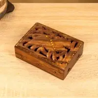 Шкатулка резная "Хранитель" 18х13х6 см, дерево шишам