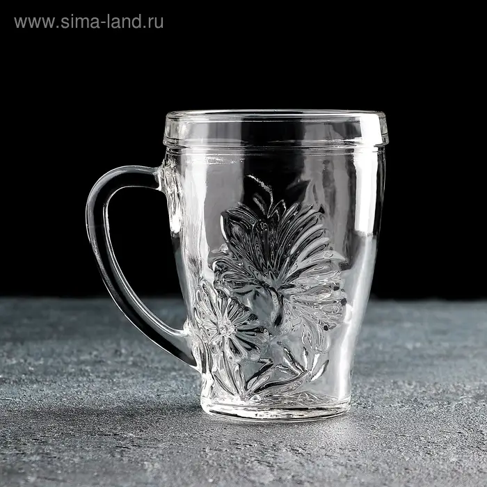 Кружка стеклянная &laquo;Грация. Цветок&raquo;, 300 мл