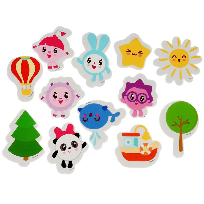 Игрушка для ванны &laquo;Капитошка Малышарики&raquo;, набор стикеров ЕВА, 12 шт, в сетке