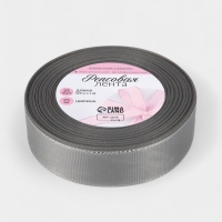 Лента репсовая 25мм*25&plusmn;1ярд(23м&plusmn;1м) серебряные нити №003 светло-серый АУ