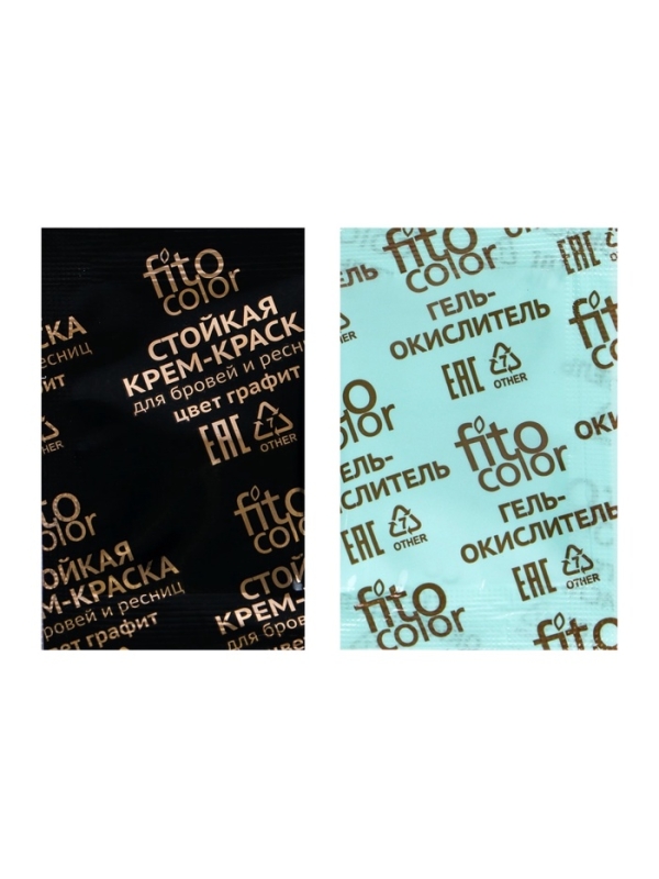 Стойкая крем-краска для бровей и ресниц Fito color, цвет графит (на 2 применения), 2х2 мл