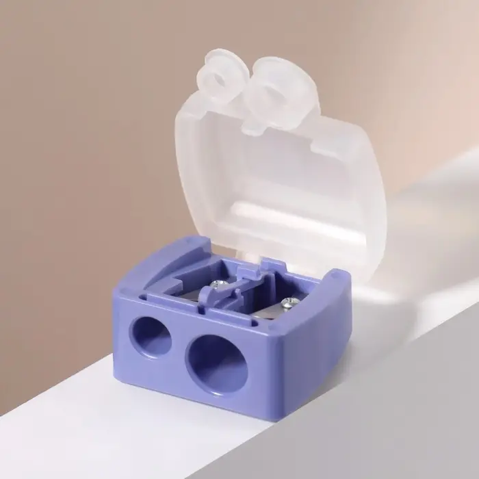 Точилка косметическая, с крышкой, двойная, МИКС