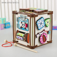 Бизикуб со светом &laquo;Зверушки&raquo; 17х17х18 см