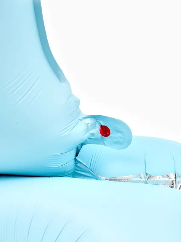 Воздушный шар фольгированный 32" "Цифра 1 с мишкой"  цвет голубой, под воздух