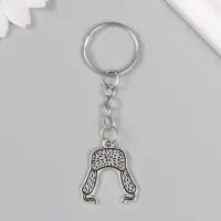 Брелок металл "Шапка ушанка со звездой" 2,4х2,4 см