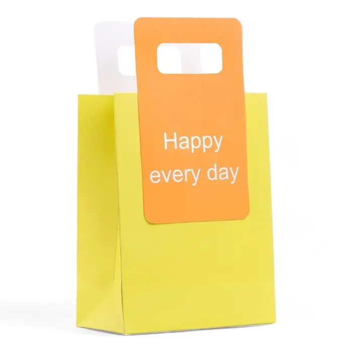 Пакет подарочный бумажный с вырубной ручкой 18&times;23&times;9 см, лайм