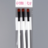 Набор кистей для макияжа, 3 предмета, цвет белый/чёрный