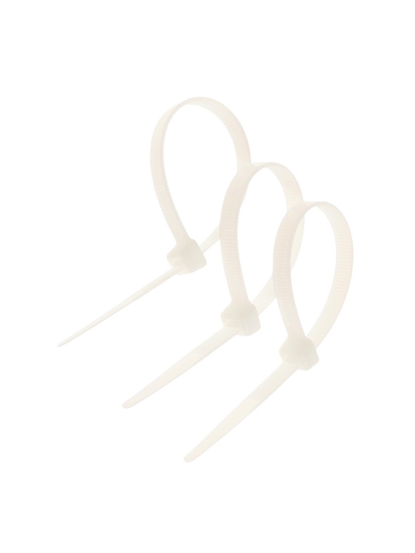 Хомут нейлоновый для стяжки, ТУНДРА, одноразовый, 7,2х200 мм, белый, 50 шт