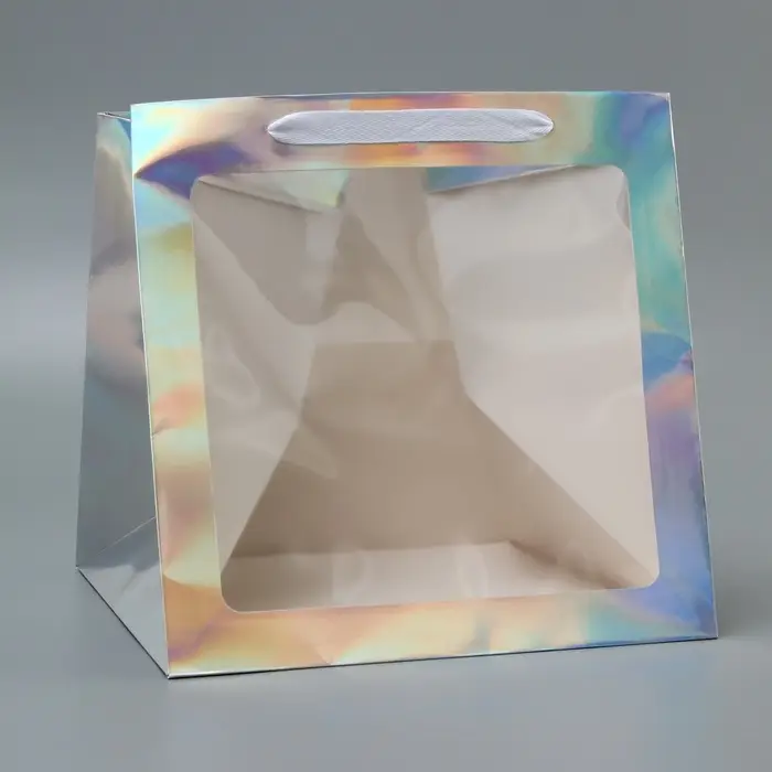 Пакет для торта с квадратным дном, голографический, МИКС 30 х 30 х 30 см