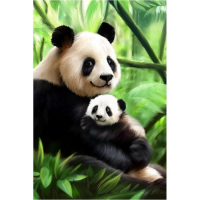 Алмазная мозаика с полным заполнением на холсте &laquo;Панда&raquo;, 20 х 30 см