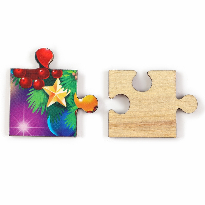 Пазлы для детей деревянные &laquo;Новый год! Змея в венке&raquo;, 16 элементов, символ года 2025