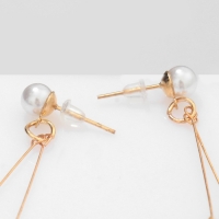 Серьги висячие &laquo;Жемчуг&raquo; вишенка, d=6, d=8, d=10, цвет белый в золоте