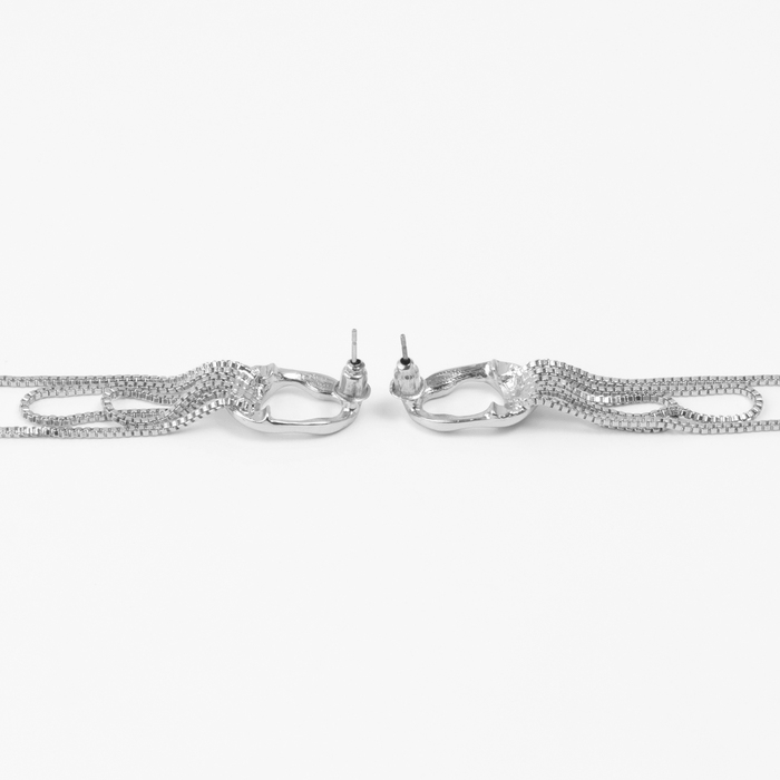 Серьги металл &laquo;Модерн&raquo; будущее, цвет серебро