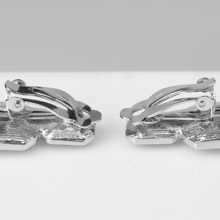 Клипсы &laquo;Вечеринка&raquo; ромбы, цвет синий в серебре