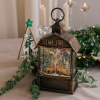 Светодиодная фигура &laquo;Олени в лесу&raquo; 14 &times; 24 &times; 8 см, пластик, батарейки ААх3 (не в комплекте), USB, свечение тёплое белое