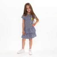 Платье для девочки, цвет синий/белый, рост 110 см Платье для девочки, цвет синий/белый, рост 110 см