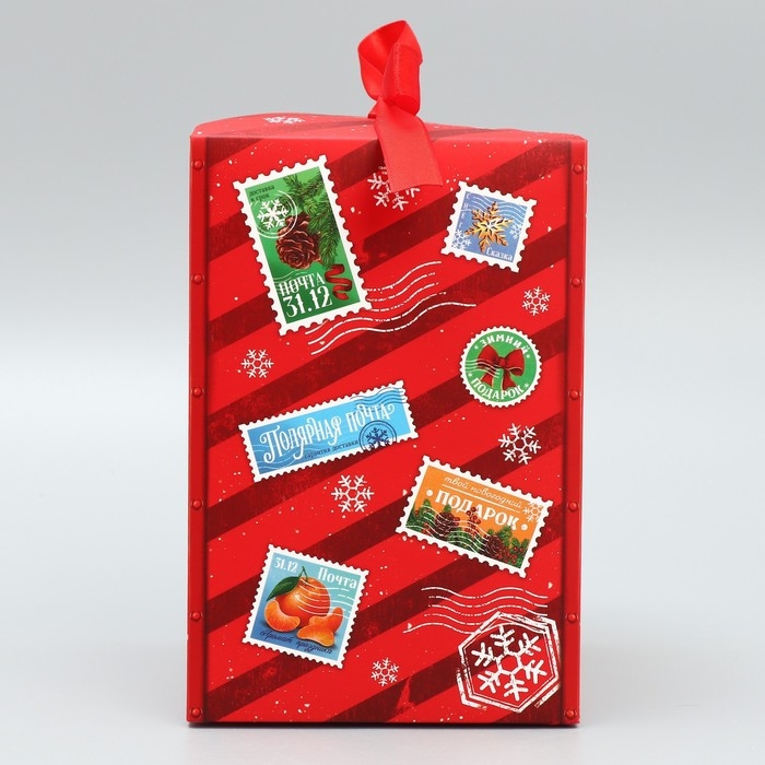 Коробка подарочная новогодняя складная «С Новым годом!», почта, 12 х 18 х 12 см, Новый год Коробка подарочная новогодняя складная «С Новым годом!», почта, 12 х 18 х 12 см, Новый год