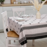 Клеёнка на стол Доляна &laquo;Франческа&raquo;, на тканевой основе, рулон 20 метров, ширина 137 см, общая толщина 0,22 мм, цвет бежевый