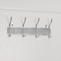 Вешалка настенная Доляна &laquo;Шах&raquo;, 4 двойных крючка, 33&times;13&times;6 см, цвет хром