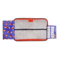 Пенал 1 секция 140 х 210 х 40 мм, откидной карман и косметичка, тканевый, Calligrata TOP Content "Сиба"