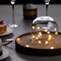 Гирлянда &laquo;Нить&raquo; 2 м роса с насадками &laquo;Шарики&raquo;, IP20, нить серебристая, 20 LED 4.6 В, батарейки AG13x3 (в комплекте), 3 режима, свечение тёплое белое