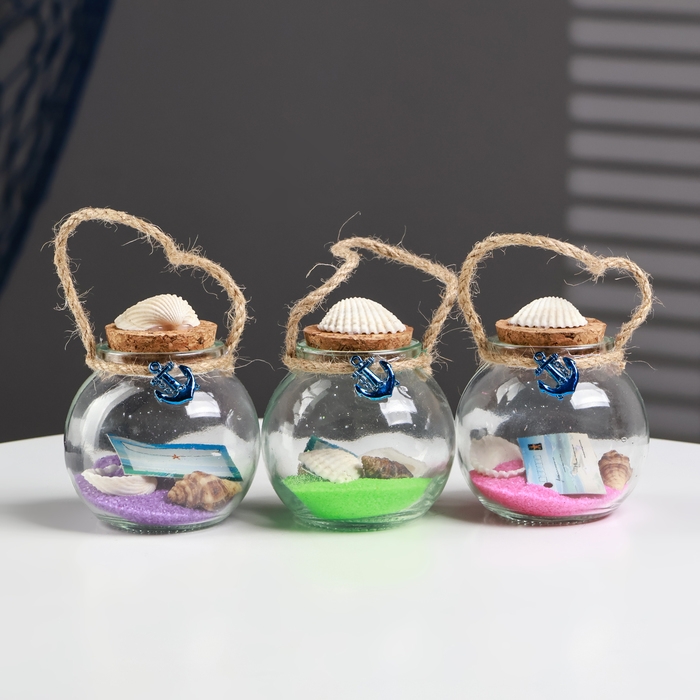 Сувенир в бутылке "Ракушки" 7*7*6см, микс