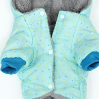 Комбинезон "нежный путь" на меховом подкладе, размер L  (ДС 35, ОШ 35, ОГ 45 см), голубой