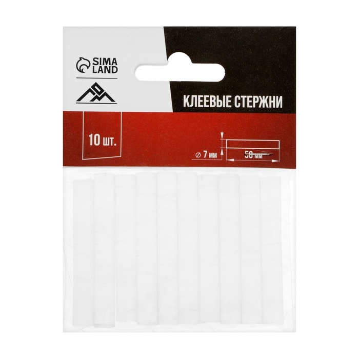 Стержни клеевые ЛОМ, 7 х 50 мм, 10 шт. Стержни клеевые ЛОМ, 7 х 50 мм, 10 шт.