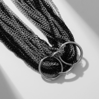 Бусы &laquo;Восторг&raquo; водопад нитей, цвет чёрно-серебряный, 90 см