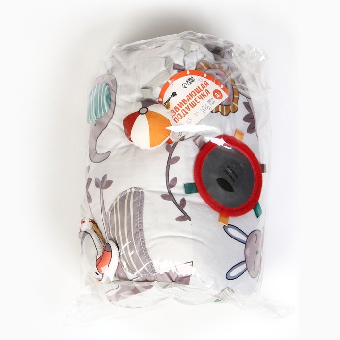 Развивающая игрушка &laquo;Подушечка Зверята&raquo;, прорезыватель, погремушка, зеркало, Крошка Я